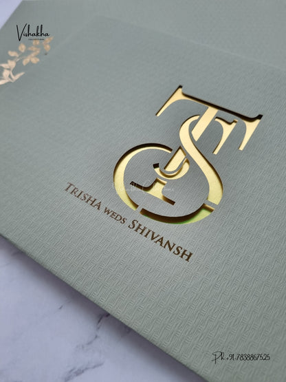 Semi Box Laser Cut Padded Hindu Muslim Christian Sikh Jain invitation Cards LN-993 – image 2