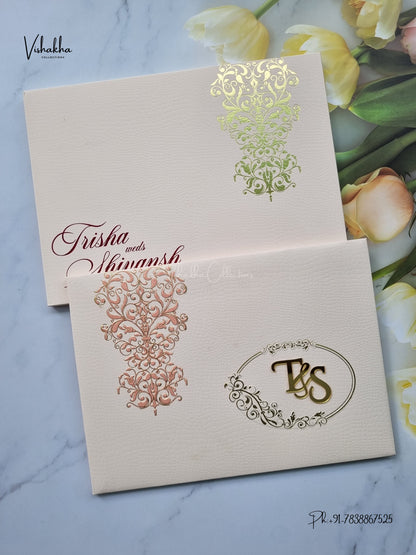 Semi Box Padded Hindu Muslim Christian Sikh Jain invitation Cards LN-994 – image 1