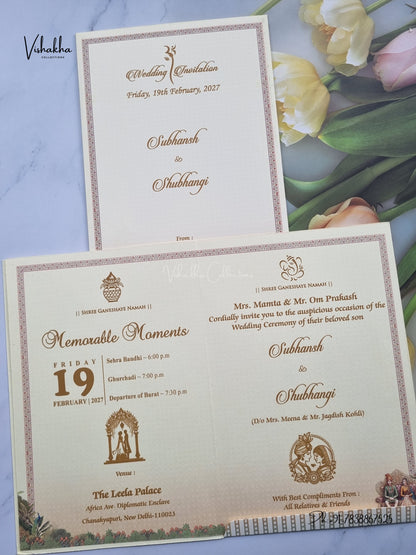 Ganesh Ji Dulah Dulhan Barat Hindu Jain invitation Cards NA-1126-16 – image 3