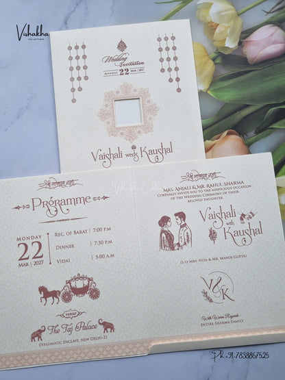 Ganesh Ji Flower Geometric Hindu Jain invitation Cards NA-1126-180 – image 3
