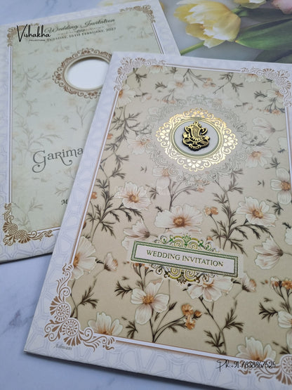 Ganesh Ji Flower Hindu Jain invitation Cards NA-1126-214 – image 2