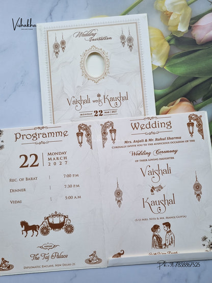 Ganesh Ji Flower Hindu Jain invitation Cards NA-1126-288 – image 3