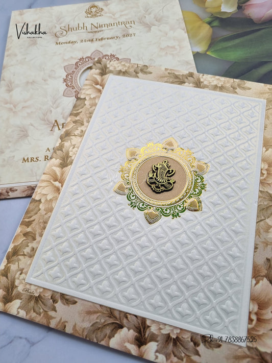 Ganesh Ji Flower Hindu Jain invitation Cards NA-1126-299 – image 2