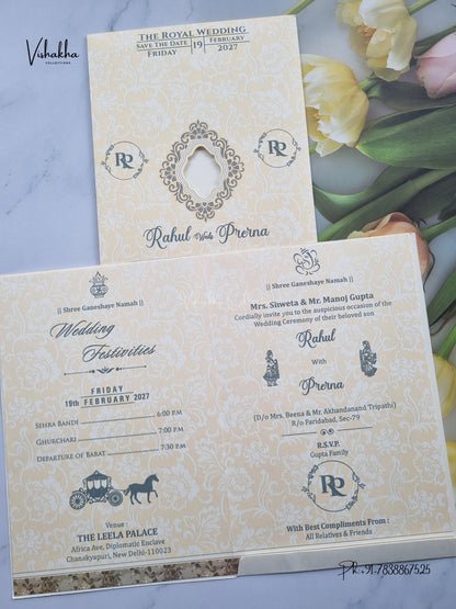Ganesh Ji Flower Hindu Jain invitation Cards NA-1126-301 – image 3