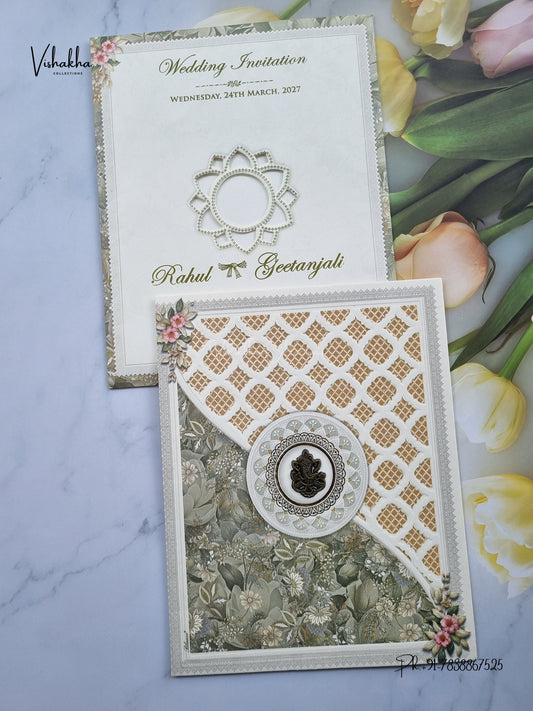 Ganesh Ji Moroccan Hindu Jain invitation Cards NA-1126-46 – image 1