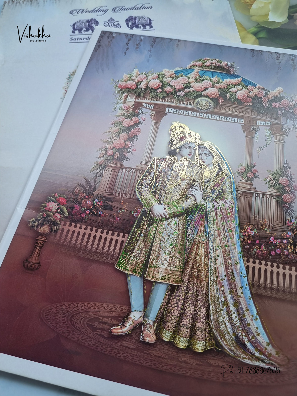 Dulah Dulhan Hindu Sikh Jain invitation Cards NA-1126-49 – image 2
