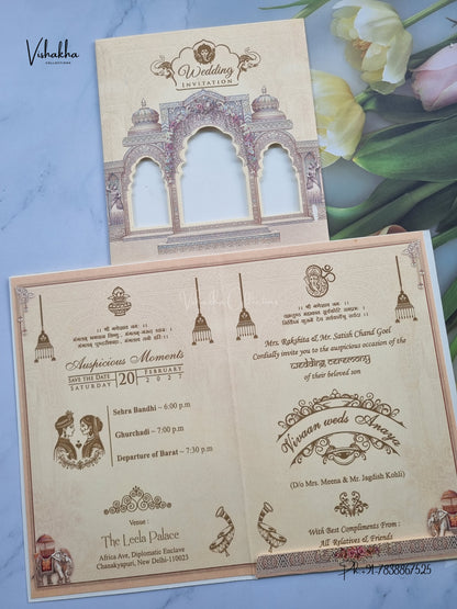 Ganesh Ji Dulah Dulhan Barat Hindu Jain invitation Cards NA-1126-59 – image 3