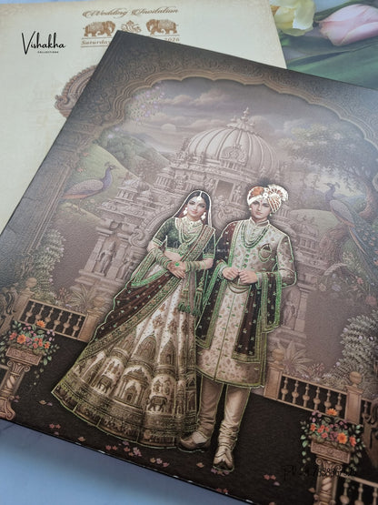 Semi Box Dulah Dulhan Hindu Sikh Jain invitation Cards NA-1126-74 – image 2
