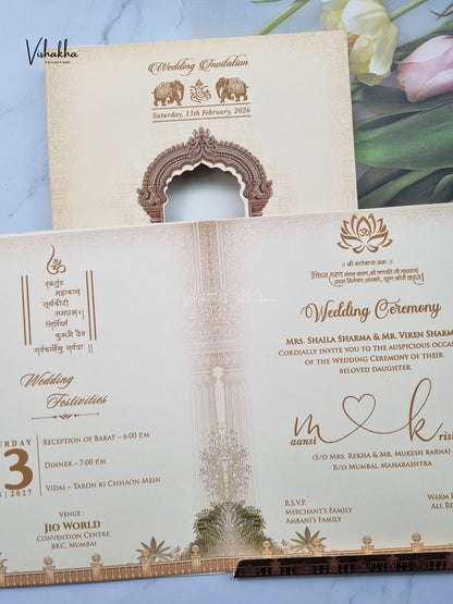 Semi Box Dulah Dulhan Hindu Sikh Jain invitation Cards NA-1126-74 – image 3