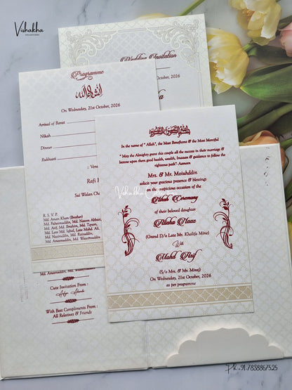 Padded Flower Muslim Hindu Christian Sikh Jain invitation Cards SCH-1192 – image 3