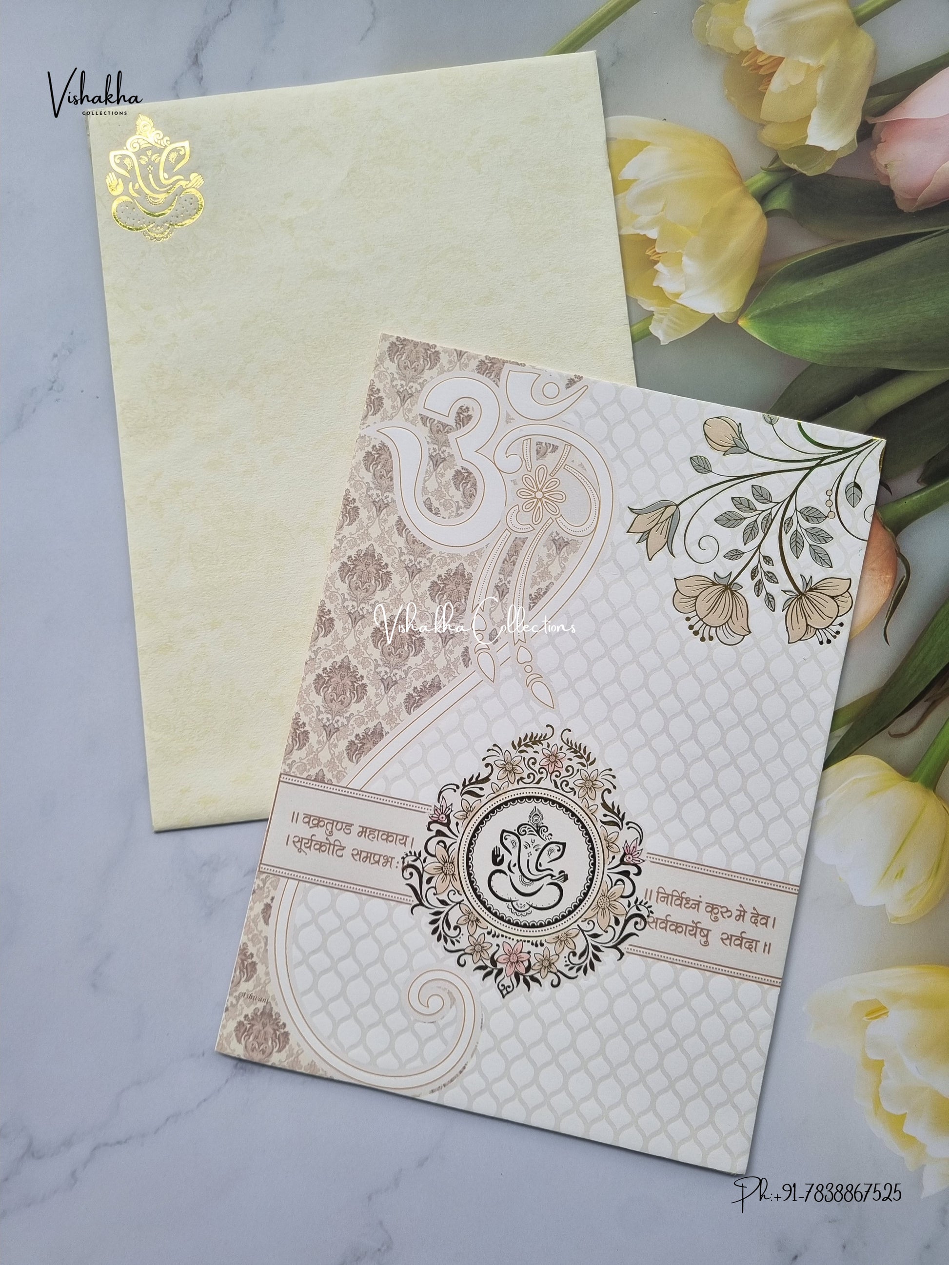 Single Insert Ganesh Ji Hindu Jain invitation Cards SCH-2933 – image 2