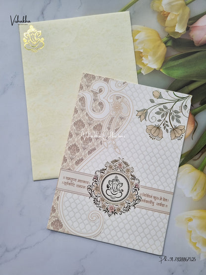 Single Insert Ganesh Ji Hindu Jain invitation Cards SCH-2933 – image 2