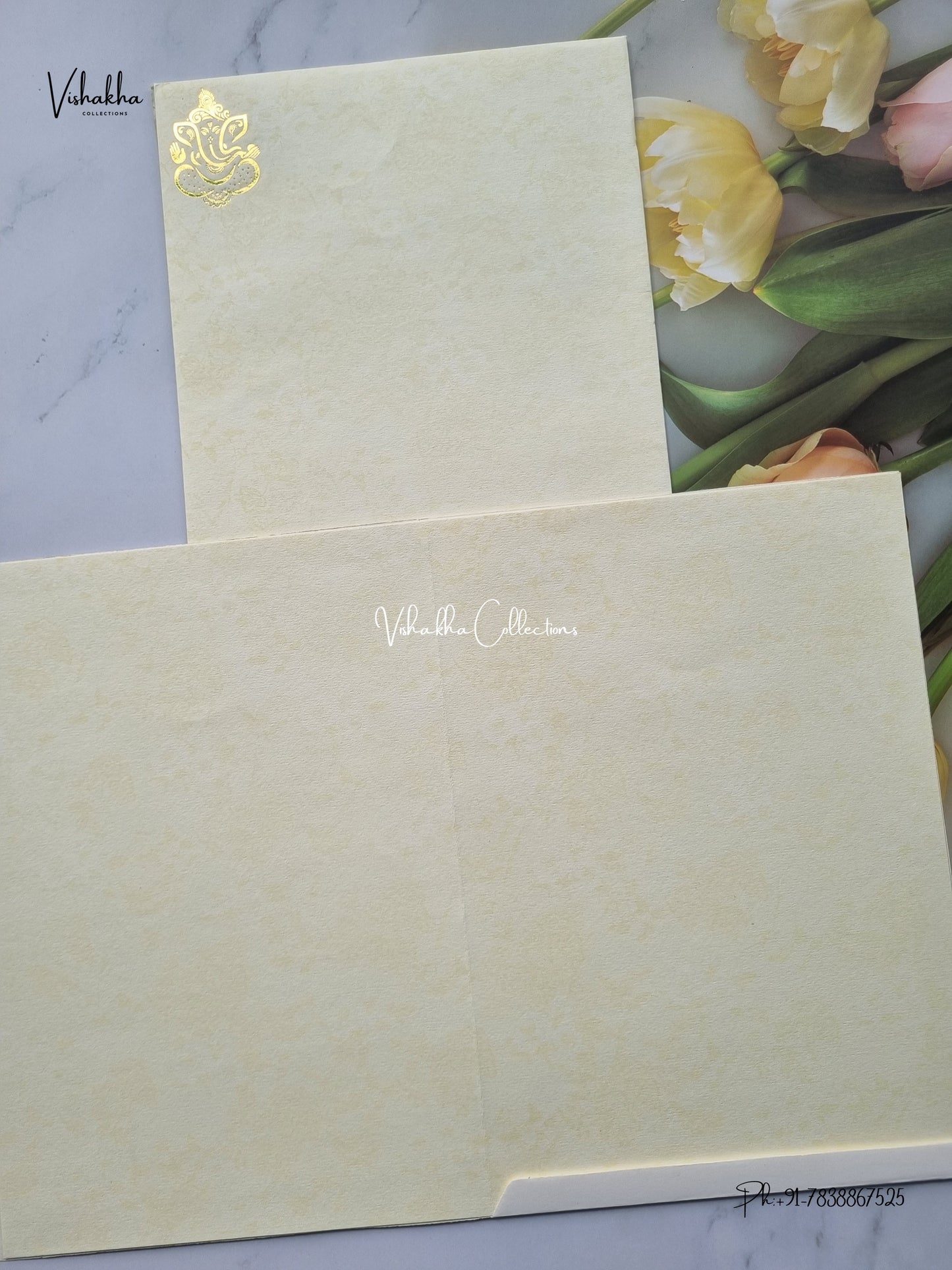 Single Insert Ganesh Ji Hindu Jain invitation Cards SCH-2933 – image 3