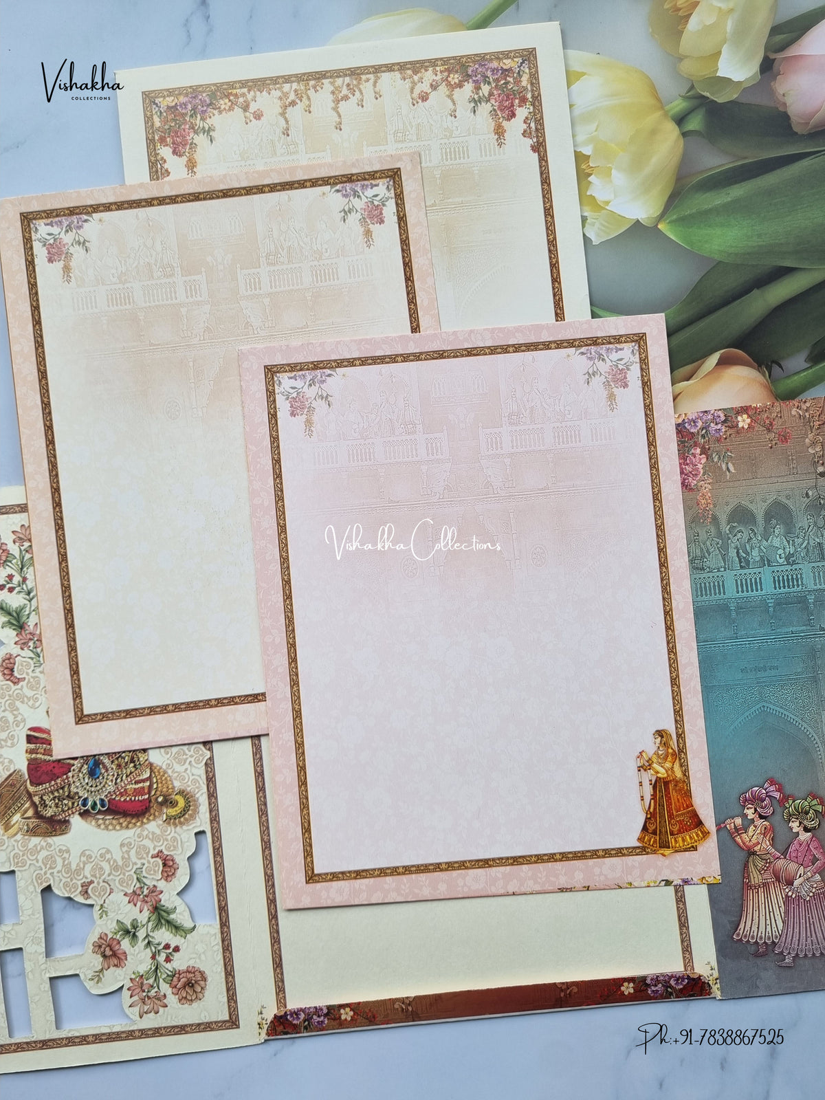 Laser Cut Ganesh Ji Dulah Dulhan Hathi Barat Hindu Jain invitation Cards SCH-5001 – image 3