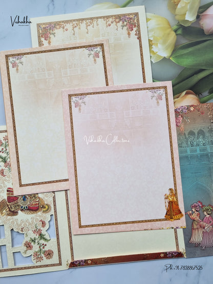 Laser Cut Ganesh Ji Dulah Dulhan Hathi Barat Hindu Jain invitation Cards SCH-5001 – image 3