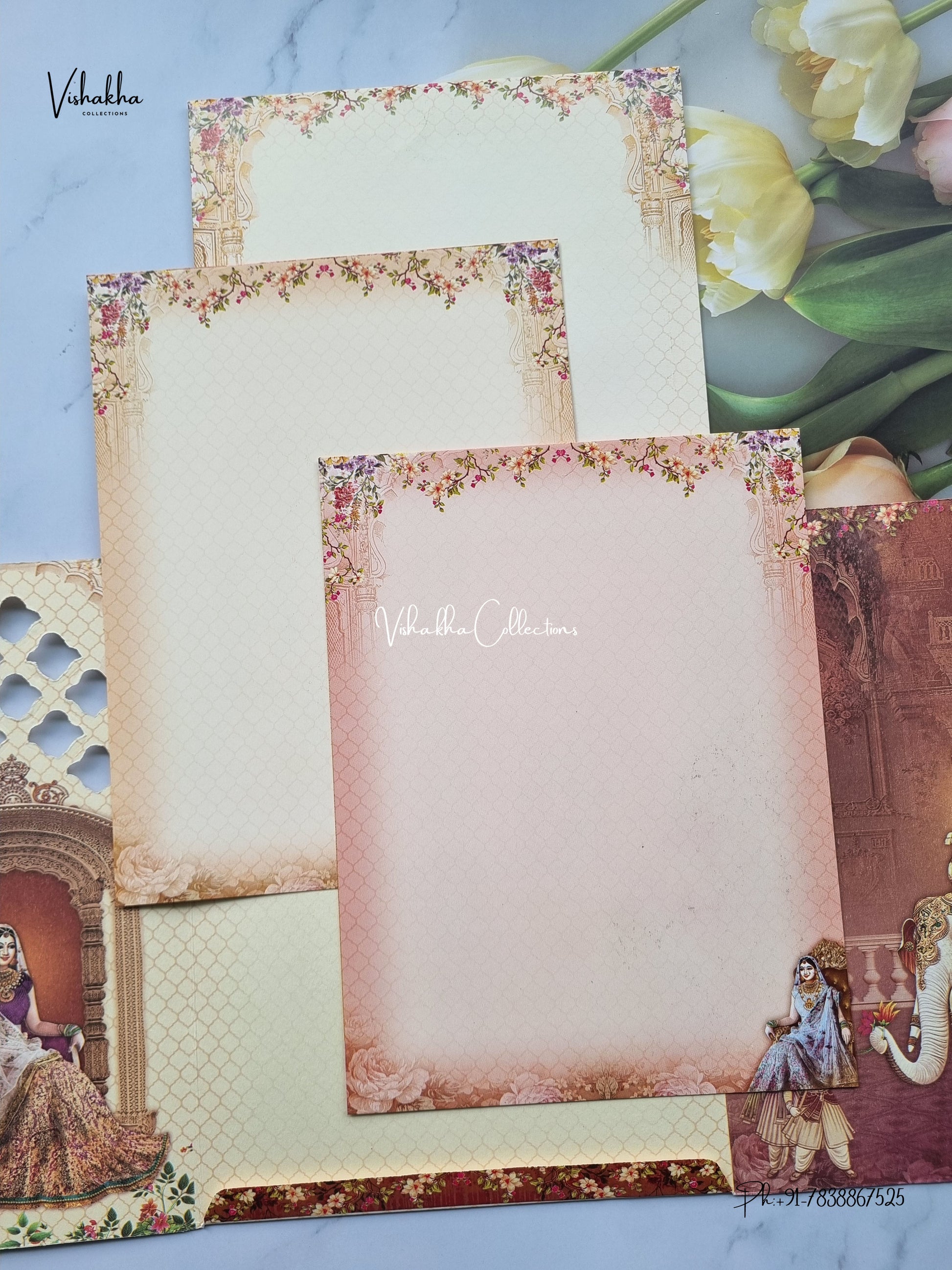 Laser Cut Ganesh Ji Dulah Dulhan Hindu Jain invitation Cards SCH-5002 – image 3