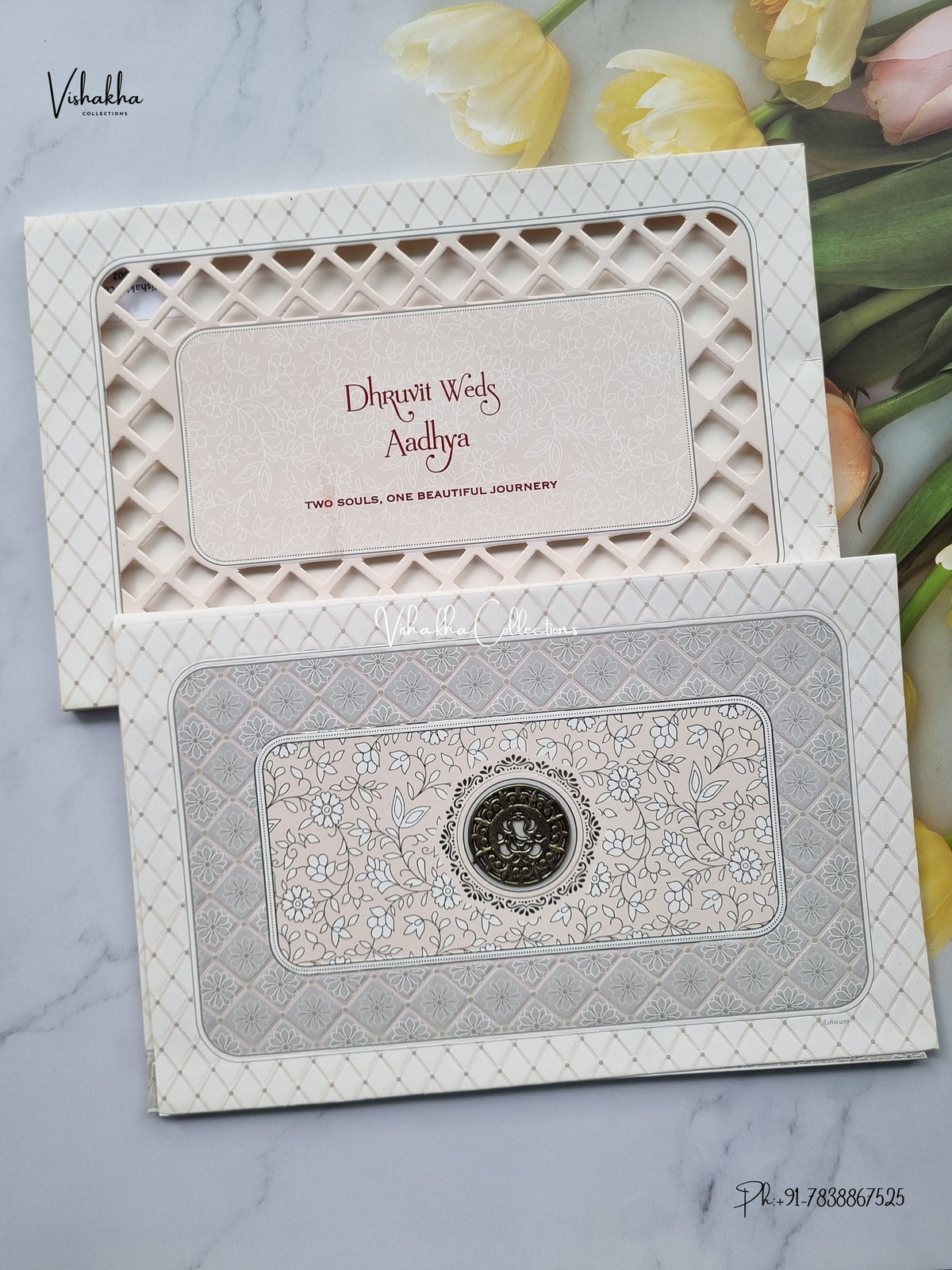 Semi Box Laser Cut Ganesh Ji Hindu Jain invitation Cards SCH-8002 – image 1