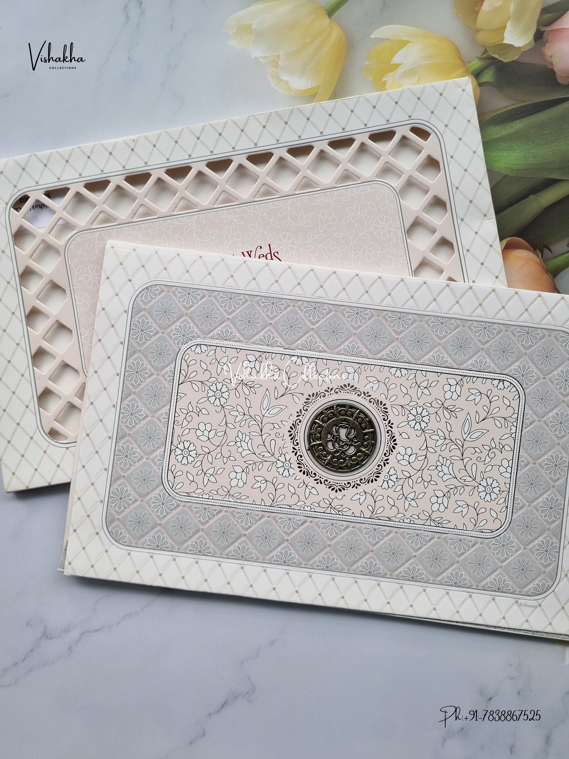 Semi Box Laser Cut Ganesh Ji Hindu Jain invitation Cards SCH-8002 – image 2