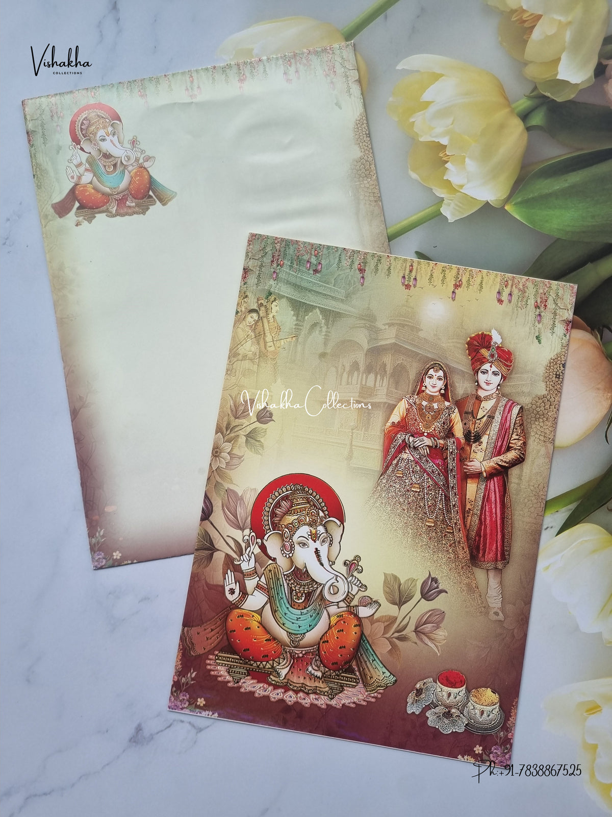 Direct Card Ganesh Ji Dulah Dulhan Hindu Jain invitation Cards SCH-9051 – image 2