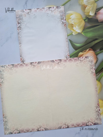 Single Insert Flower Hindu Muslim Christian Sikh Jain invitation Cards SCH-9055 – image 3