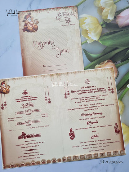 Direct Card Ganesh Ji Barat Hathi Hindu Jain invitation Cards SCH-C-66 – image 3
