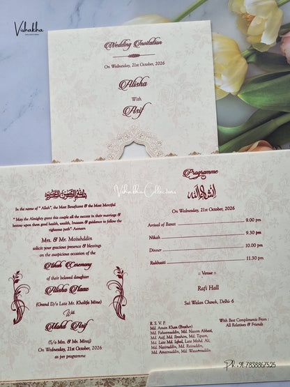 Laser Cut Flower Muslim Hindu Christian Sikh Jain invitation Cards SCH-F-42 – image 3