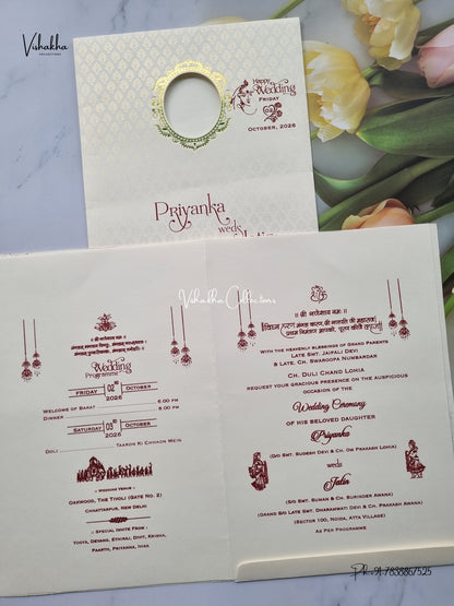 Single Insert Ganesh Ji Hindu Jain invitation Cards SCH-F-72 – image 3