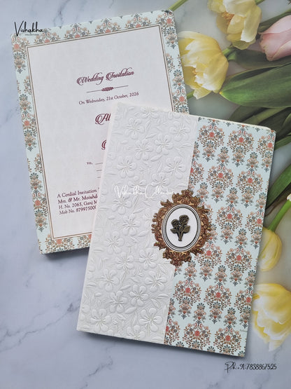 Padded Flower Muslim Hindu Christian Sikh Jain invitation Cards SCH-G-33 – image 2