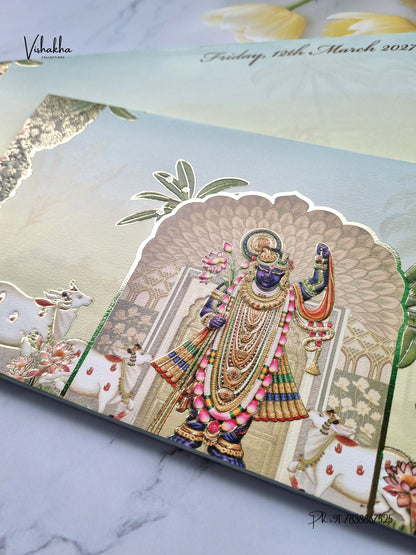 Semi Box Shree Nath Ji Hindu Jain invitation Cards SK-3550 – image 2