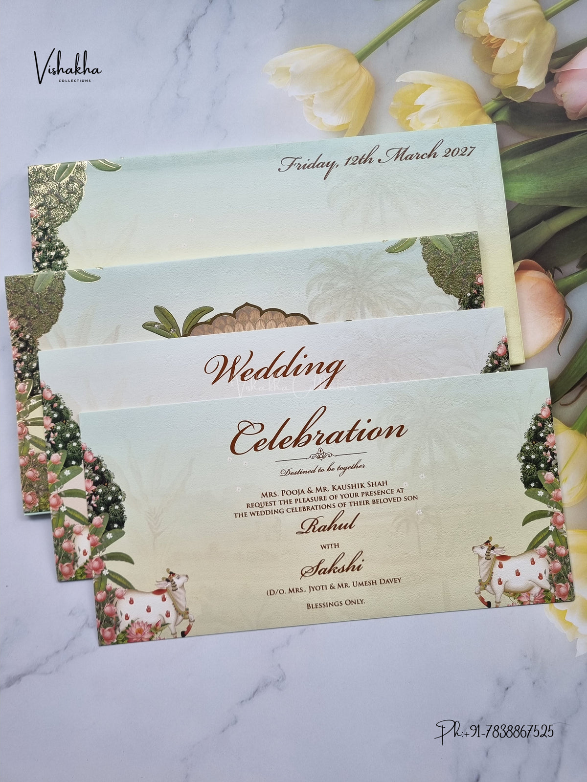 Semi Box Shree Nath Ji Hindu Jain invitation Cards SK-3550 – image 3