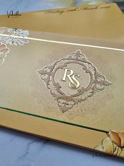Semi Box Flower Hindu Muslim Christian Sikh Jain invitation Cards SK-3551 – image 2