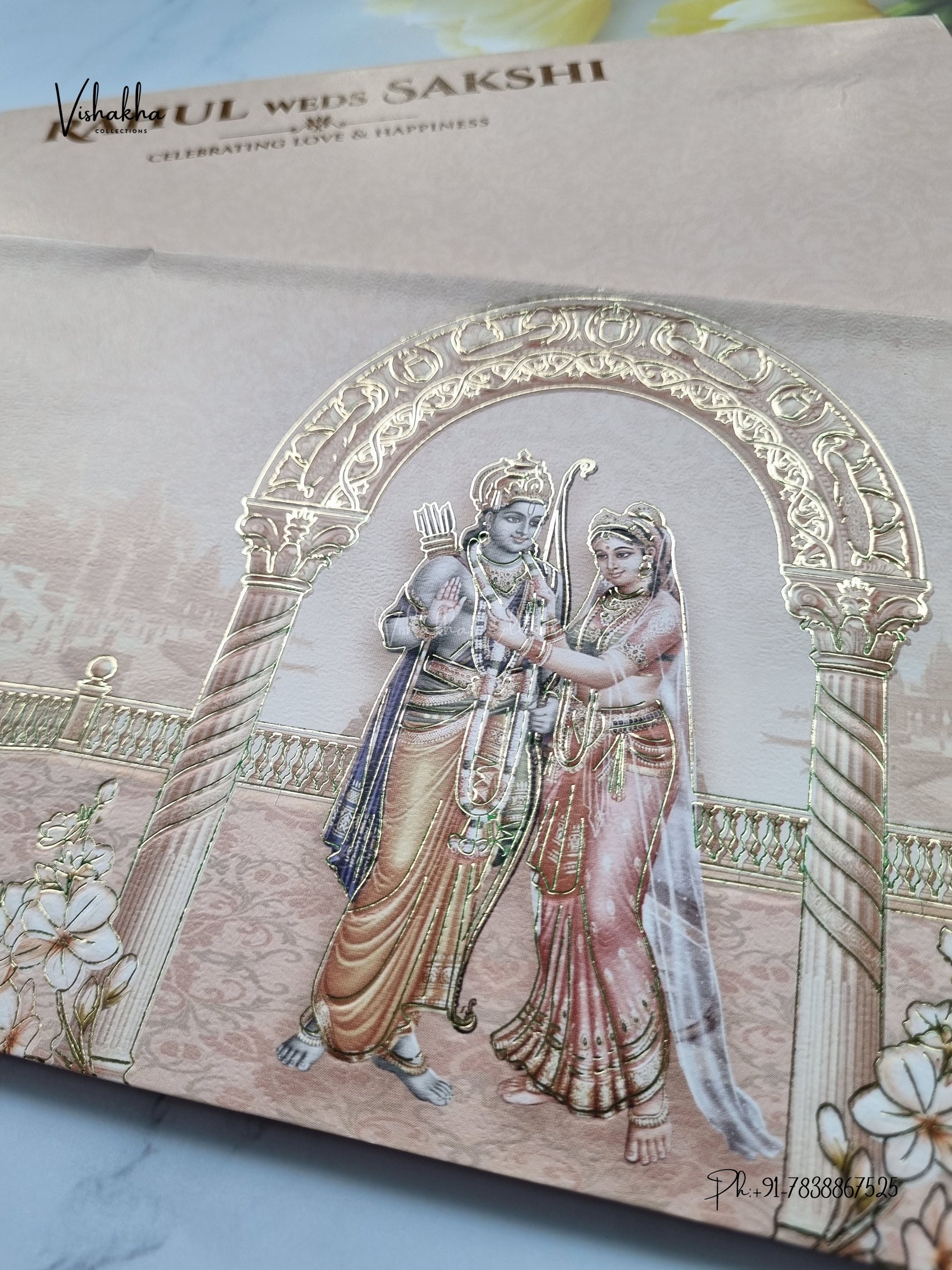 Semi Box Ram Sita Hindu Jain invitation Cards SK-3552 – image 2
