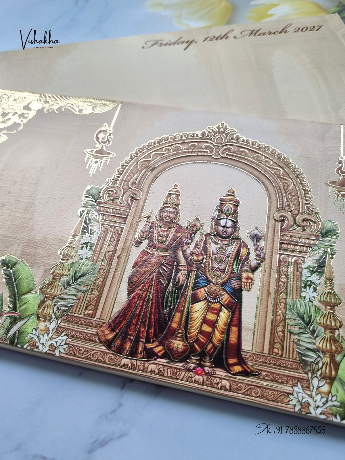Semi Box Venkateshwar Padmavati Hindu Jain invitation Cards SK-3554 – image 2