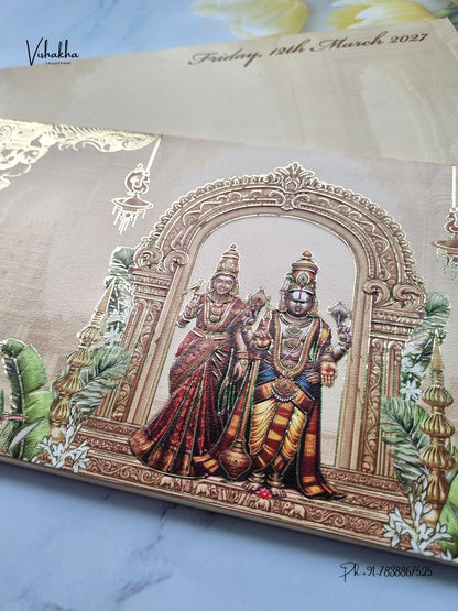Semi Box Venkateshwar Padmavati Hindu Jain invitation Cards SK-3554 – image 2