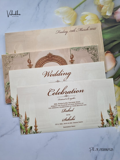 Semi Box Venkateshwar Padmavati Hindu Jain invitation Cards SK-3554 – image 3