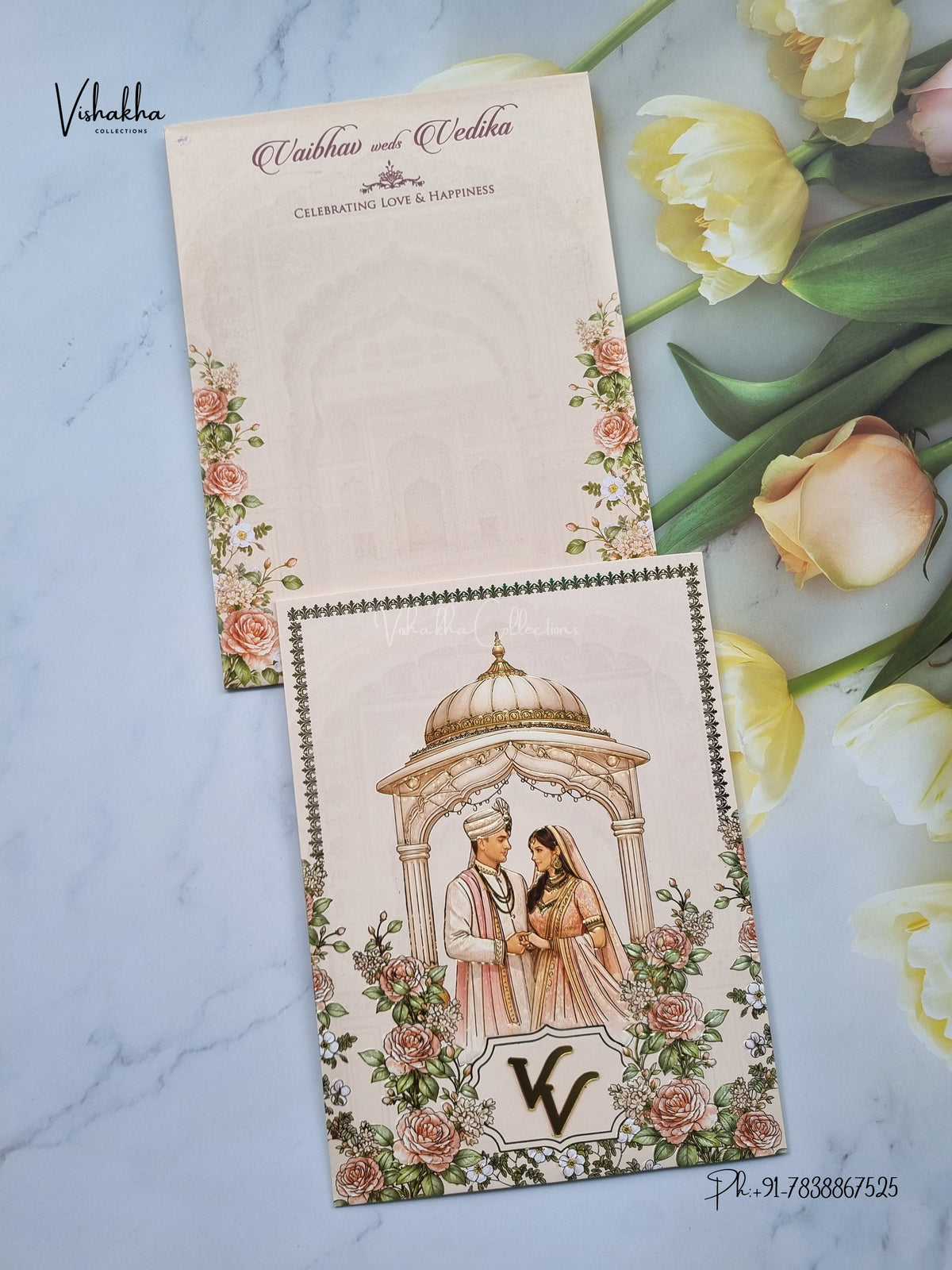 Dulah Dulhan Hindu Muslim Christian Sikh Jain invitation Cards SK-3558 – image 1