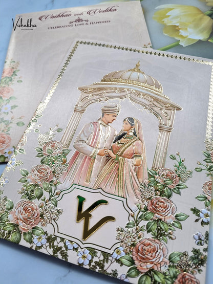 Dulah Dulhan Hindu Muslim Christian Sikh Jain invitation Cards SK-3558 – image 2