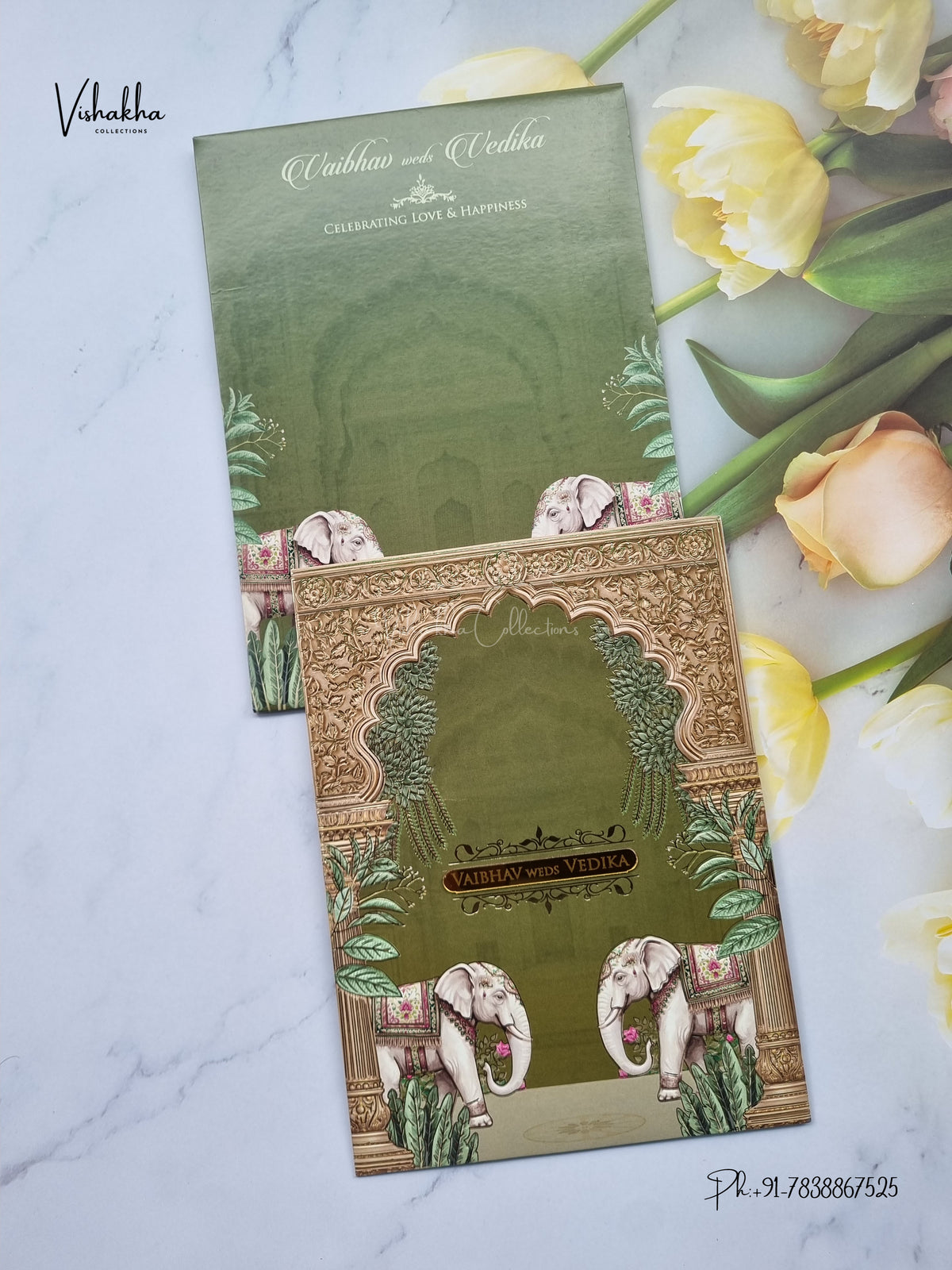 Banana Tree Hindu Muslim Christian Sikh Jain invitation Cards SK-3559 – image 1
