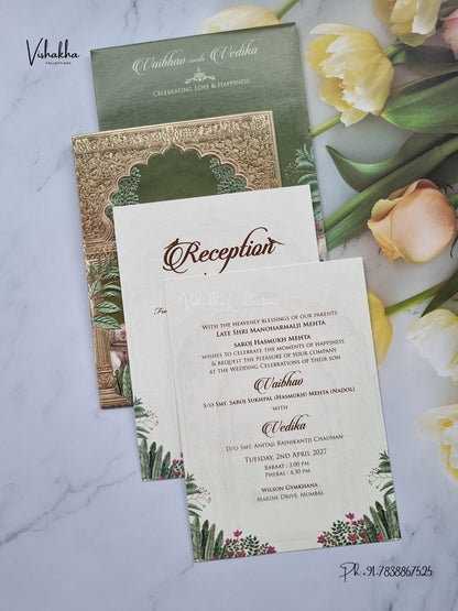 Banana Tree Hindu Muslim Christian Sikh Jain invitation Cards SK-3559 – image 3