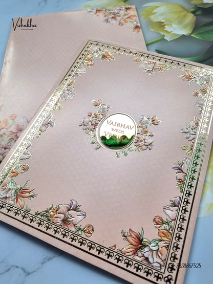 Flower Hindu Muslim Christian Sikh Jain invitation Cards SK-3560 – image 2