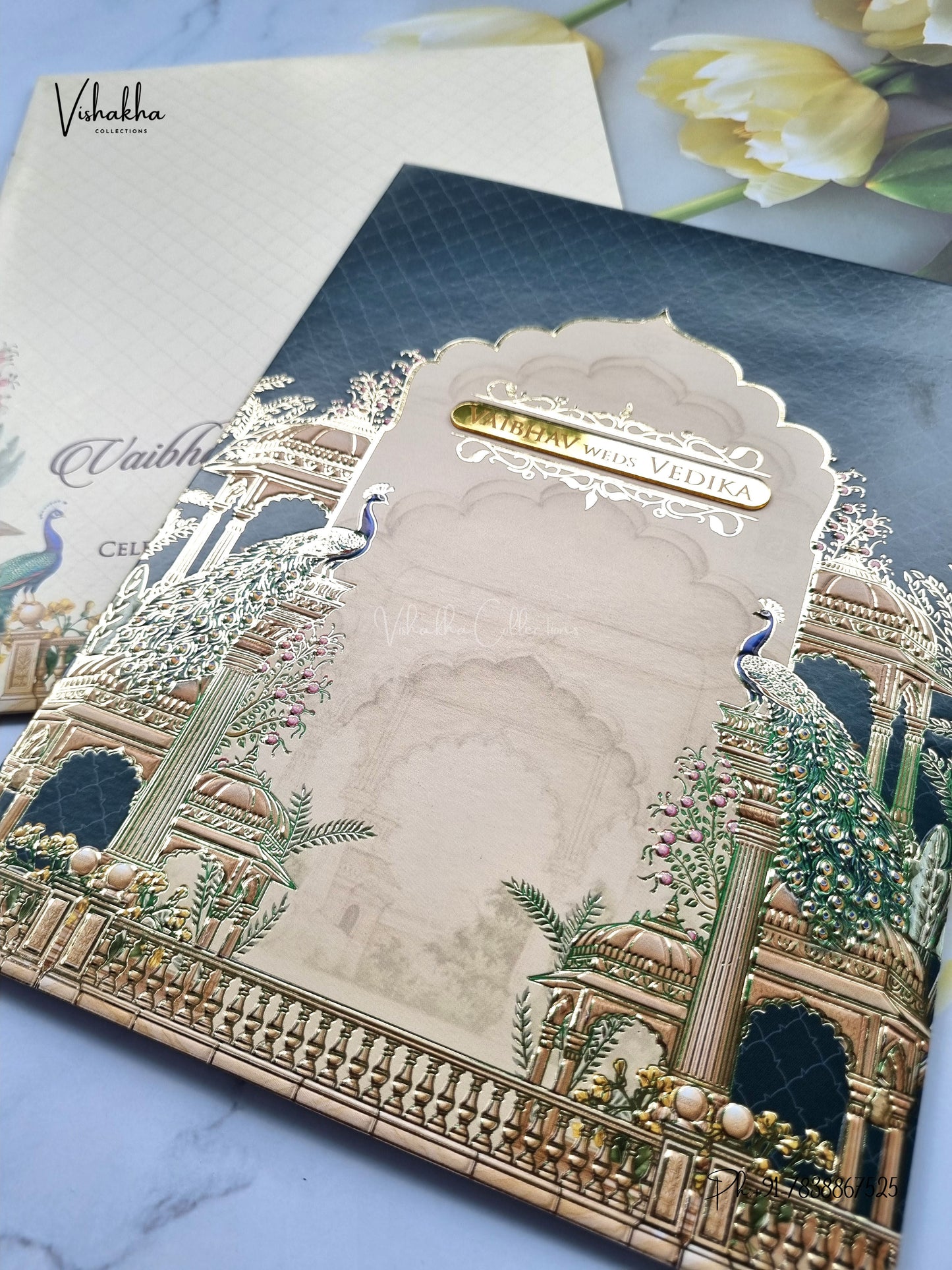 Peacock Hindu Muslim Christian Sikh Jain invitation Cards SK-3563 – image 2