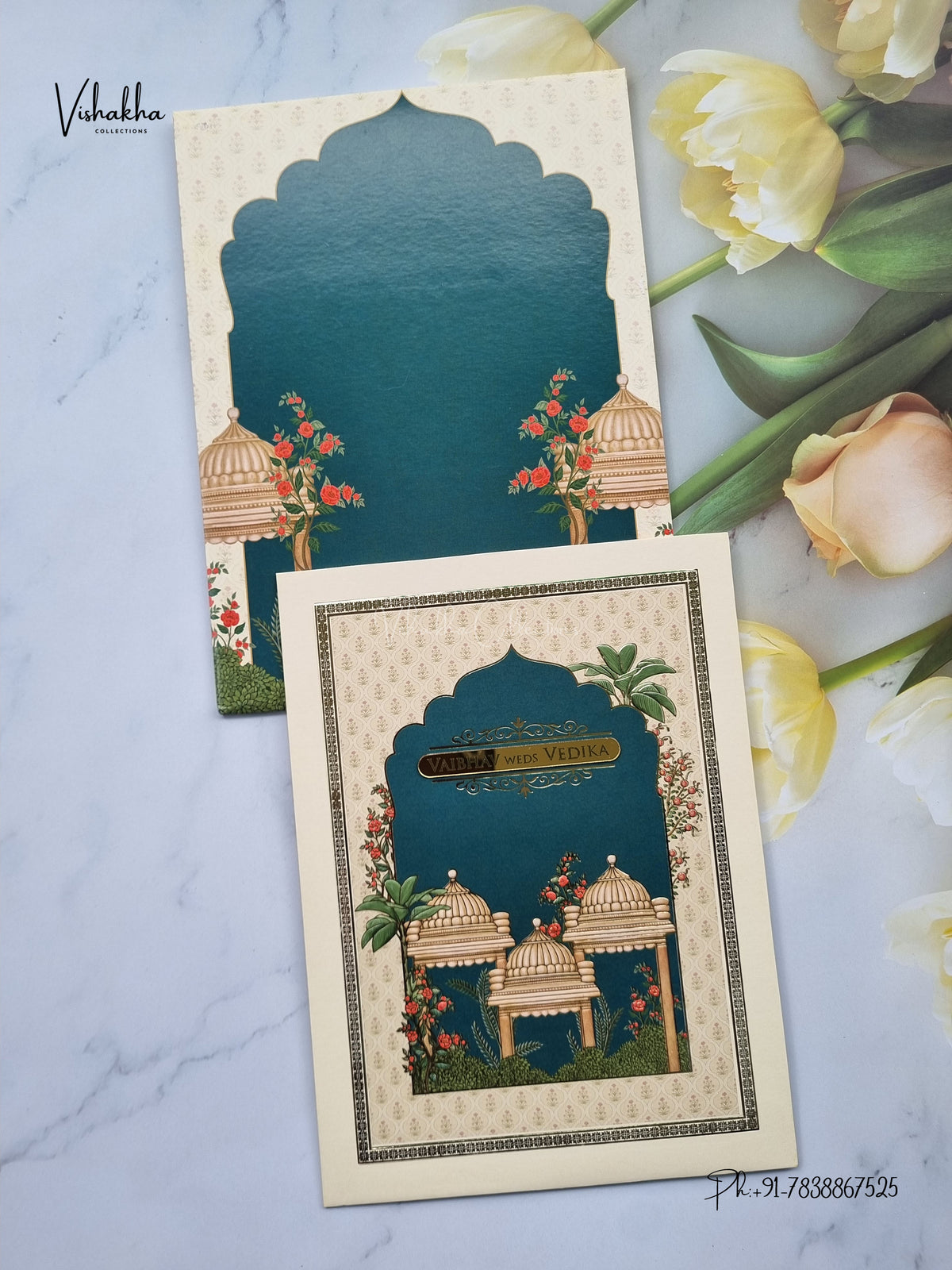Raj Mahal Hindu Muslim Christian Sikh Jain invitation Cards SK-3565 – image 1