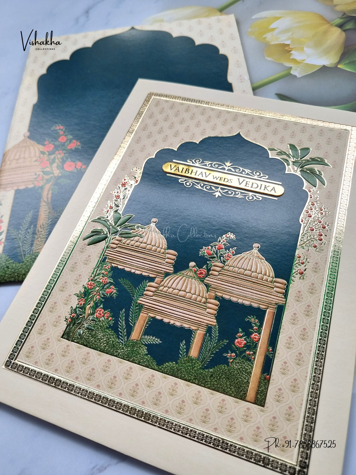 Raj Mahal Hindu Muslim Christian Sikh Jain invitation Cards SK-3565 – image 2