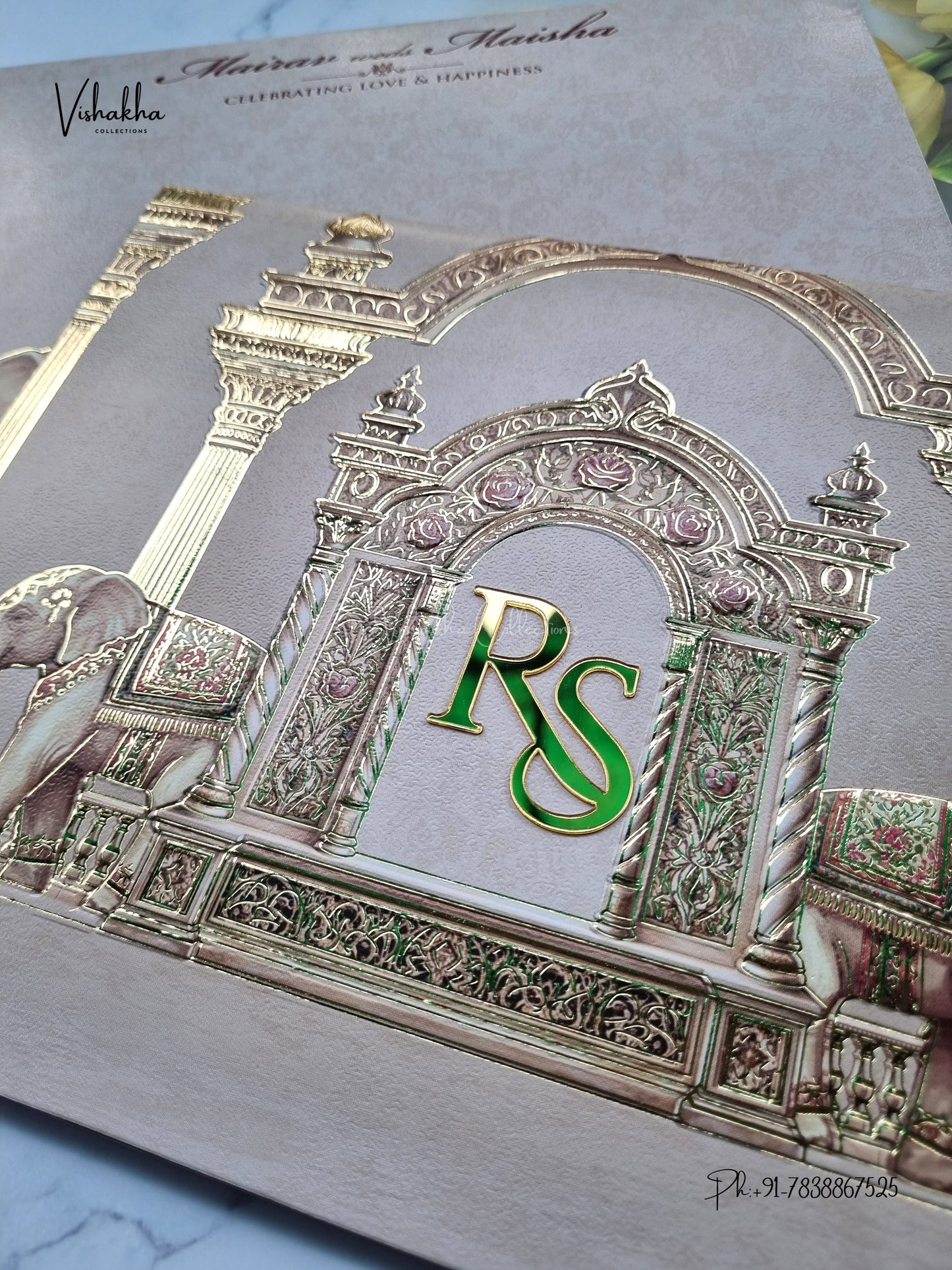 Semi Box Hathi Hindu Muslim Christian Sikh Jain invitation Cards SK-3566 – image 2
