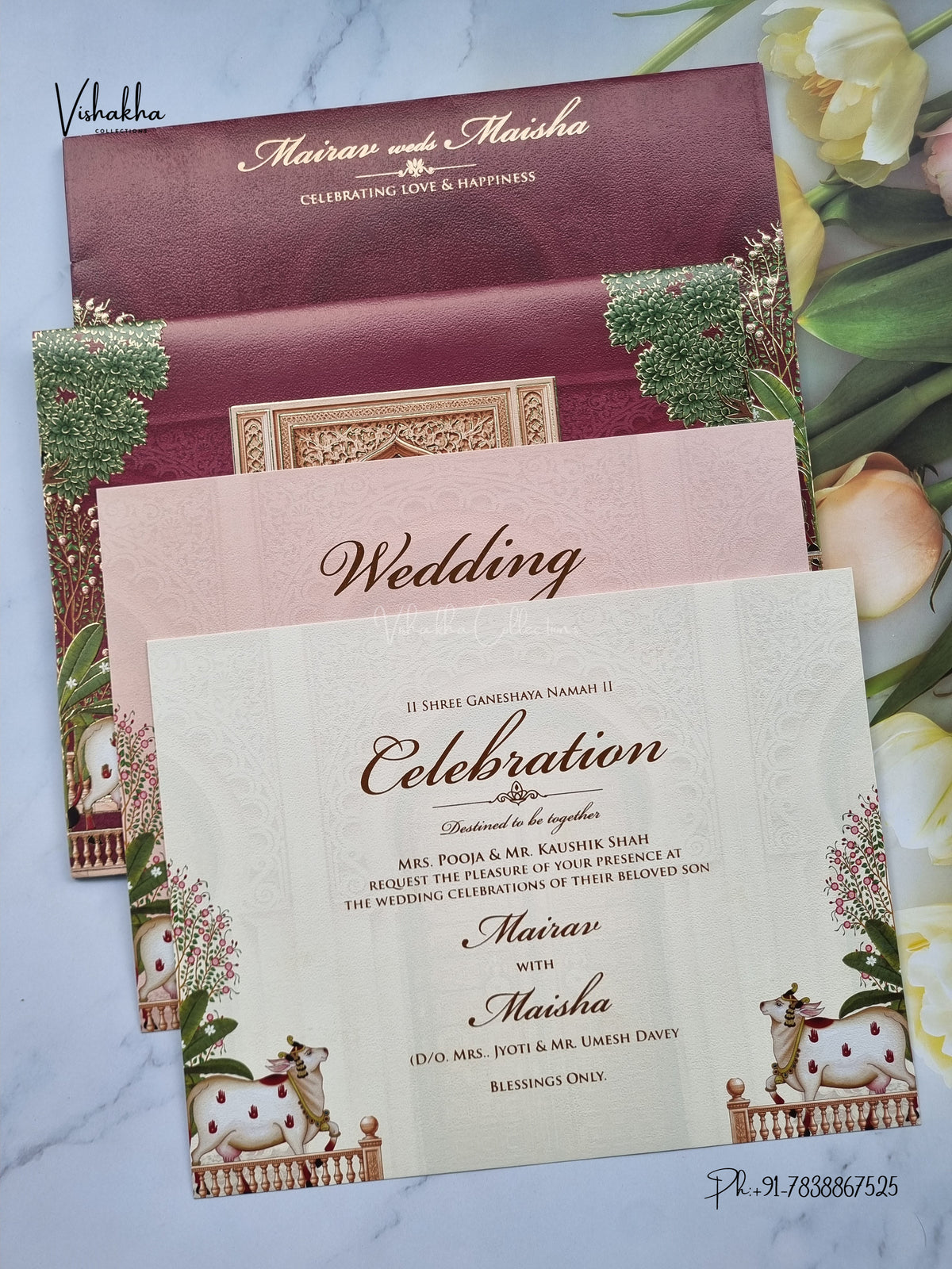 Semi Box Shree Nath Ji Hindu Jain invitation Cards SK-3569 – image 3