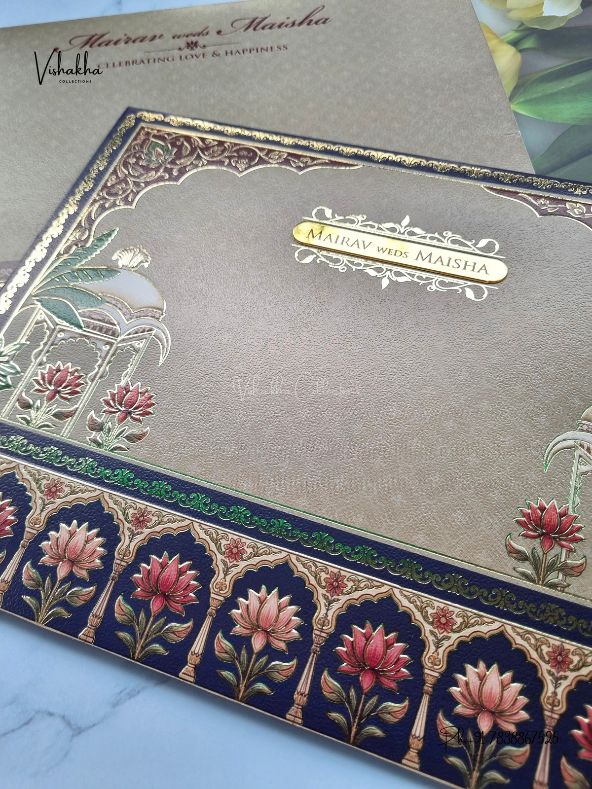 Semi Box Raj Mahal Hindu Muslim Christian Sikh Jain invitation Cards SK-3572 – image 2