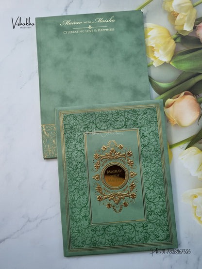 Semi Box Padded Flower Hindu Muslim Christian Sikh Jain invitation Cards SK-3646 – image 1