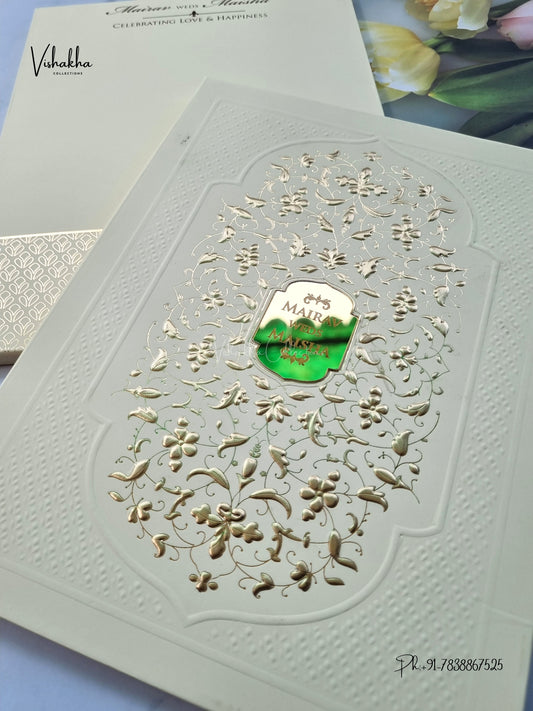 Semi Box Padded Flower Hindu Muslim Christian Sikh Jain invitation Cards SK-3654 – image 2