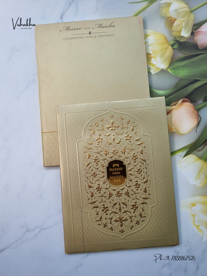 Semi Box Padded Flower Hindu Muslim Christian Sikh Jain invitation Cards SK-3655 – image 1