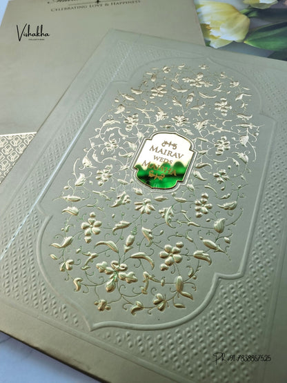 Semi Box Padded Flower Hindu Muslim Christian Sikh Jain invitation Cards SK-3655 – image 2